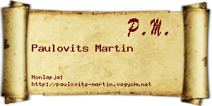 Paulovits Martin névjegykártya